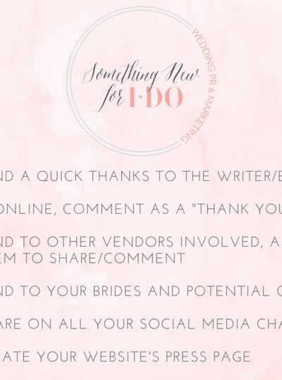 How to promote your wedding media features, Wedding PR, Something New for I Do